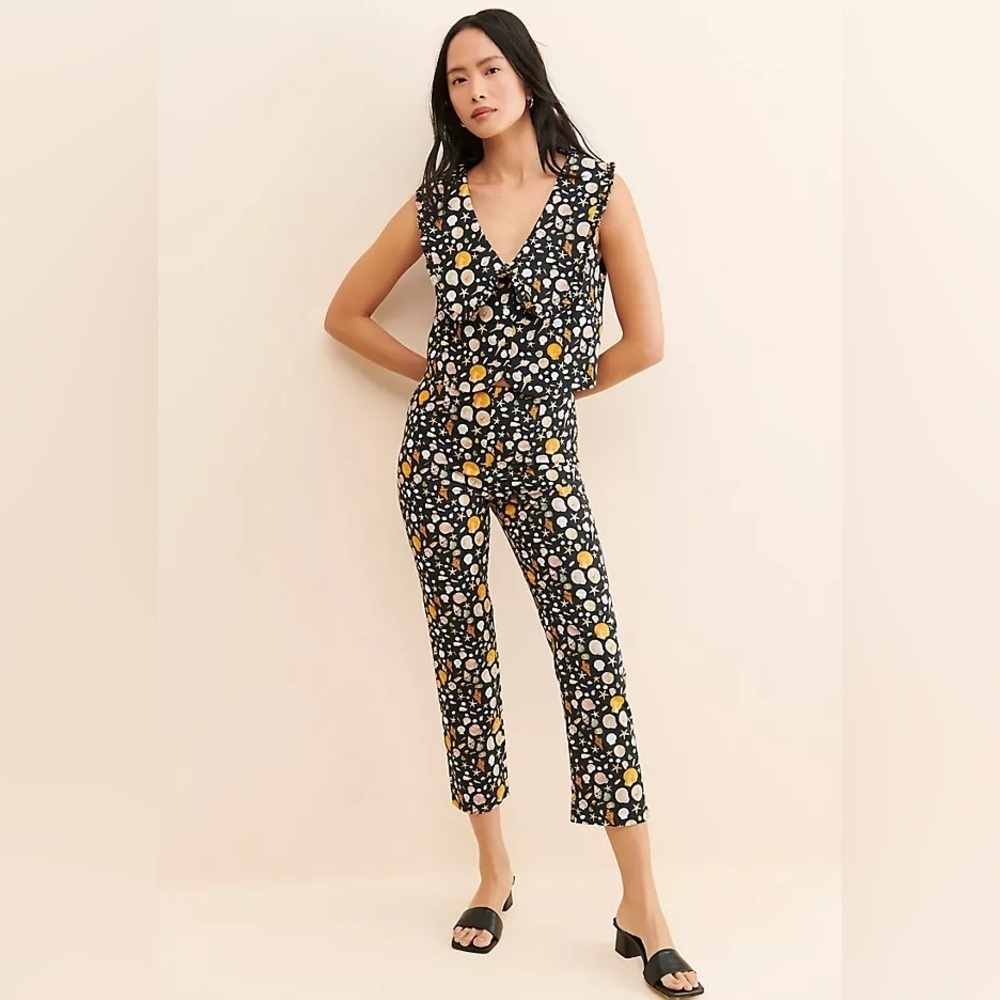 Rachel Antonoff Georgia Seashell Pants Floral Black